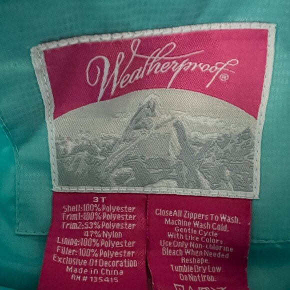 Weatherproof Toddler Girls Light Blue Ski Bib size 3T - Picture 5 of 5